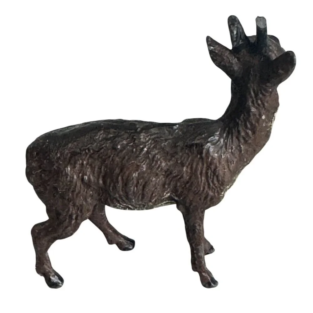 Antique Vienna Bronze Roe Deer Figurine Brown Cold Painted 2 1/4" - Picture 4 of 6